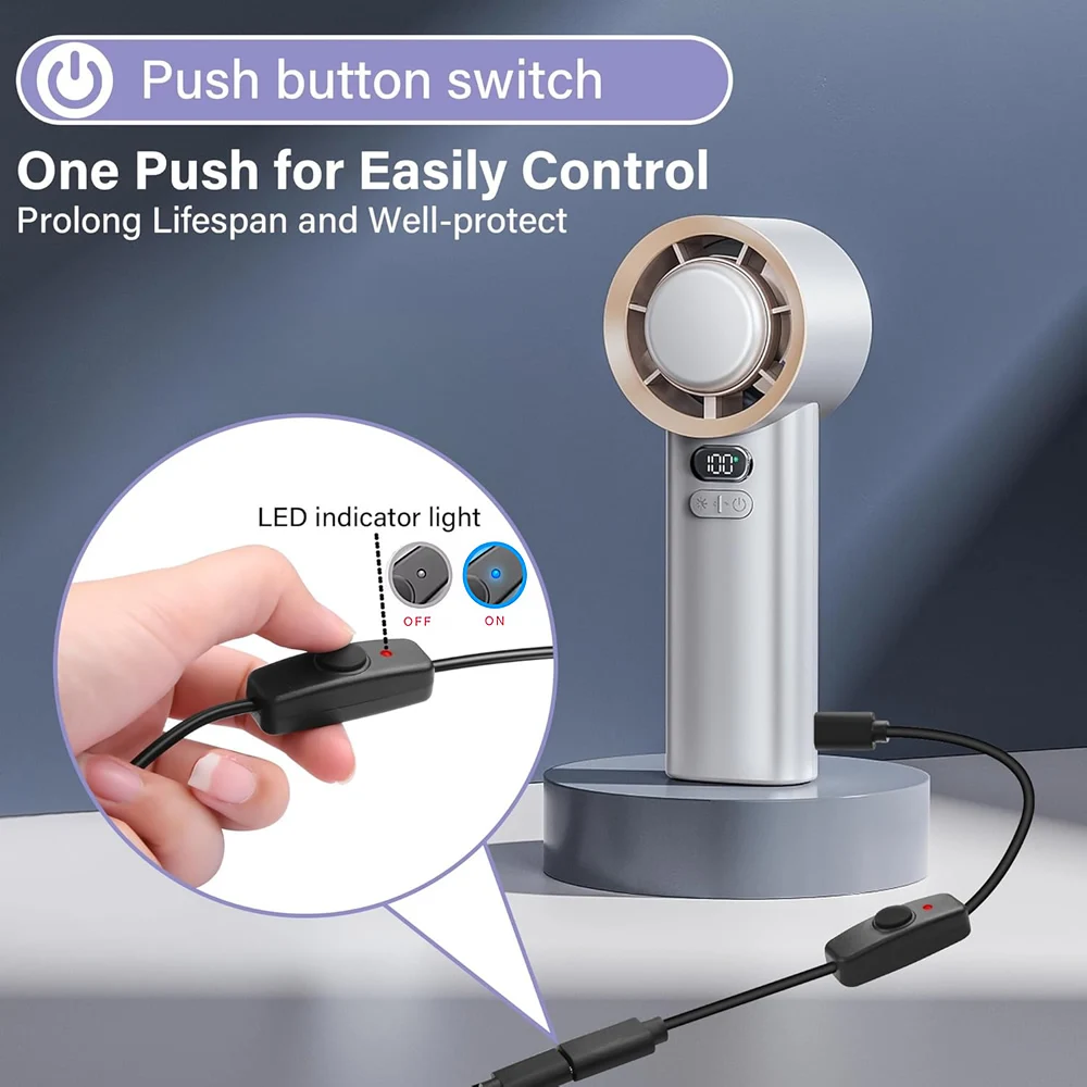 ON/OFF 스위치가 있는 짧은 USB C 연장 케이블, USB-C에서 타입 C로 전원 공급 코드, USB 팬, LED 스트립, 데스크 램프, LED 스트립용 5V