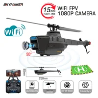 C128 RC Helicopter 2.4G 6G System 4CH Remote Control 1080P Camera Wifi FPV 6-Axis Sentry Drone RC Helicopter Toy for Adult 1
