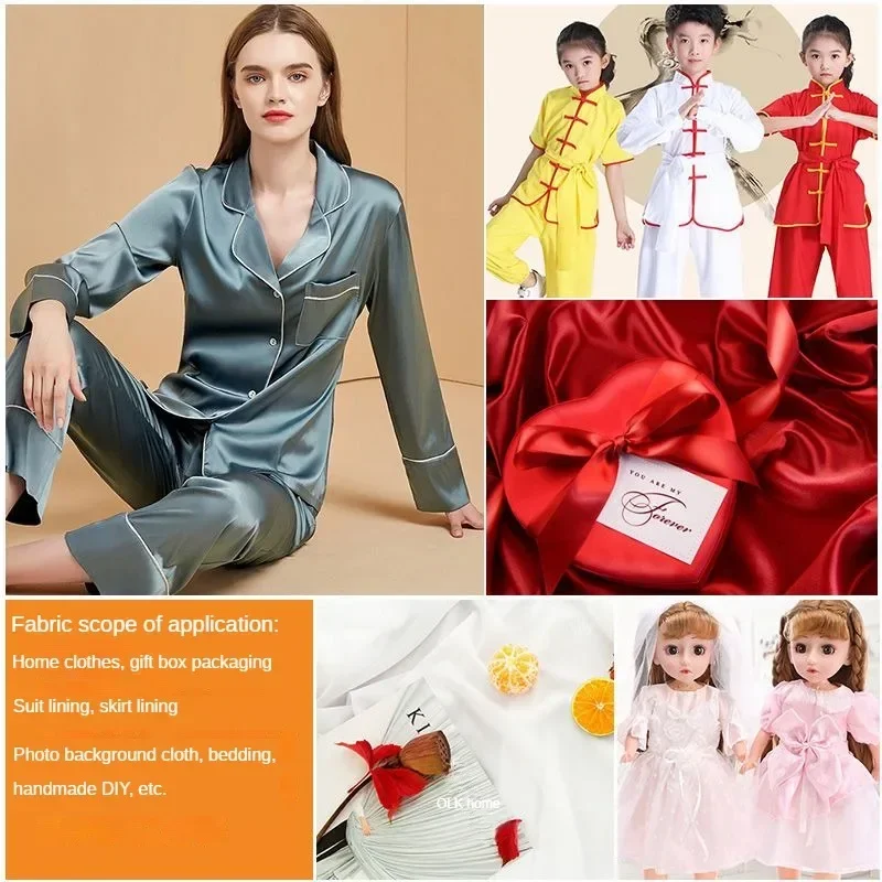 2/3/5m Imitation Silk Satin Fabric Lining Silk Satin Clothing