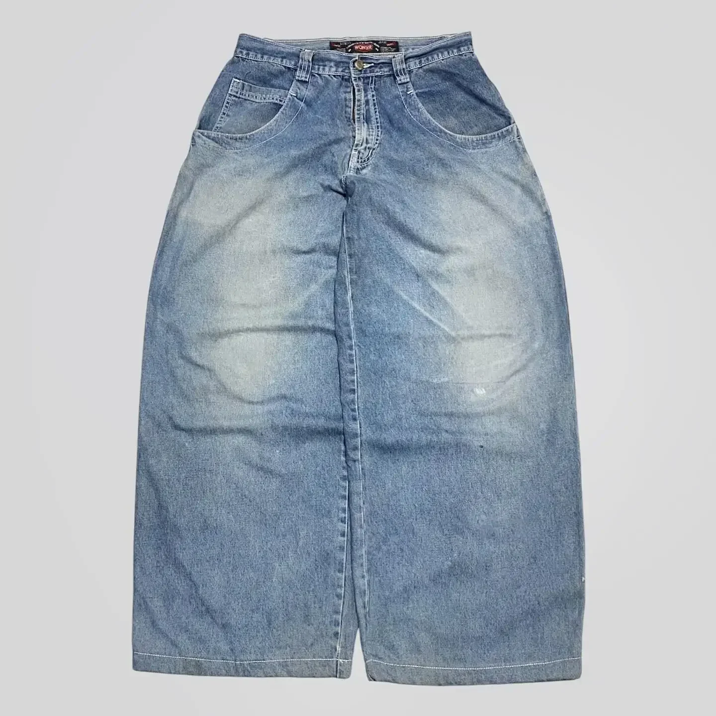 Street Popular Vintage Washed Straight Jeans Men New Harajuku Casual Hip Hop Mopping Wide Leg Pants Unisex Loose Denim Trousers 2