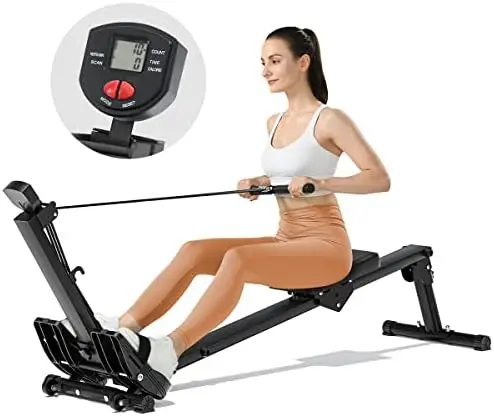 

Machine for Home Use, Rowing Machine Rower for Full Body Exercise Cardio Workout with LCD Monitor & Comfortable Seat Cushion