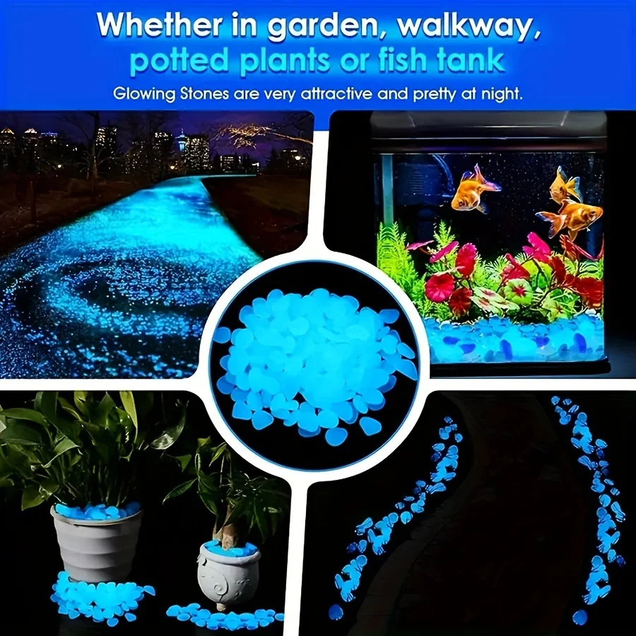 2000 vibrant luminous garden pebbles decorative stones potted plants outdoor paths weddings festivals