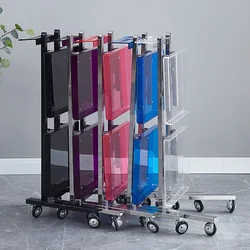 Beauty Salon  Acrylic Tray Stainless Steel Frame Trolley Simplicity Home Furniture Foldable Salon Trolley Easy To Clean