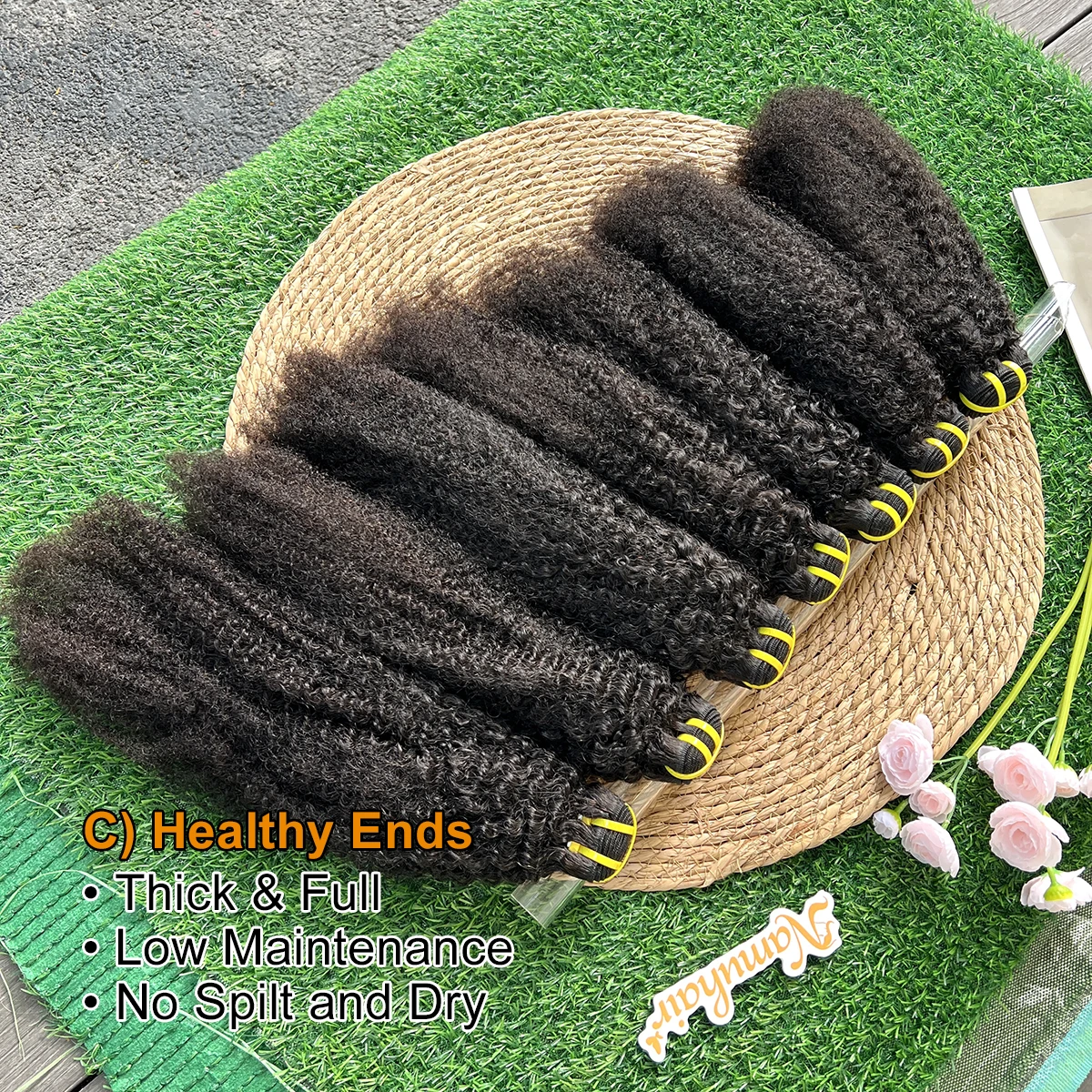 4C Afro Kinky Curly Hair Bundles 100% Raw Vietnamese Virgin Human Hair Extensions Cuticle Aligned Single Donor For Black Women