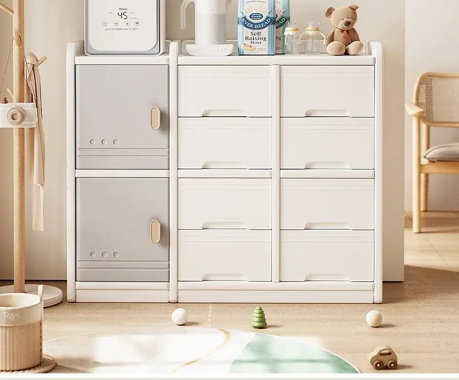 Kids Toy Storage Rack Floor Standing Home Baby Supplies Organizer Feeding Station Storage Cabinet Baby Storage Box Organizer