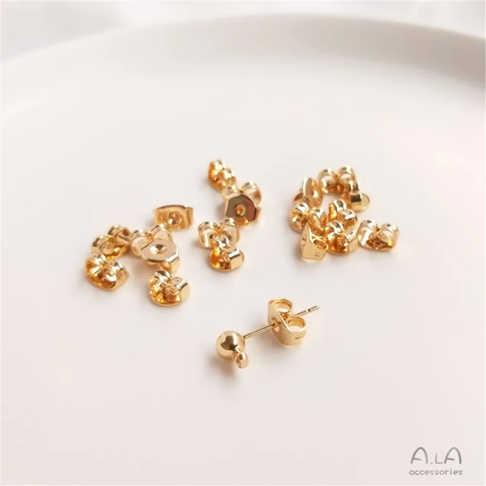 

14K plated gold Accessories Ear-pin plug Butterfly earplug DIY handmade ear-pin buckle special material