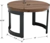 Round Wood Coffee Table 23.5" Farmhouse Rustic Small Circle Living Room Coffee Table, End Table Sofa Side Table, Brown Walnut 2