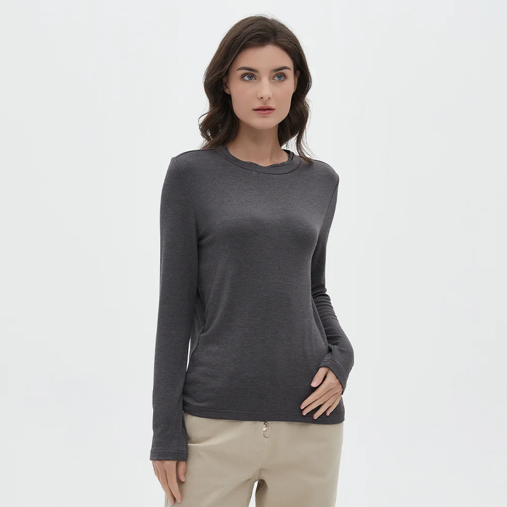 K1959W Modal Knit Crew Neck Clothes Knit Top Womens Pullover Sweater Jumper Women's Sweaters