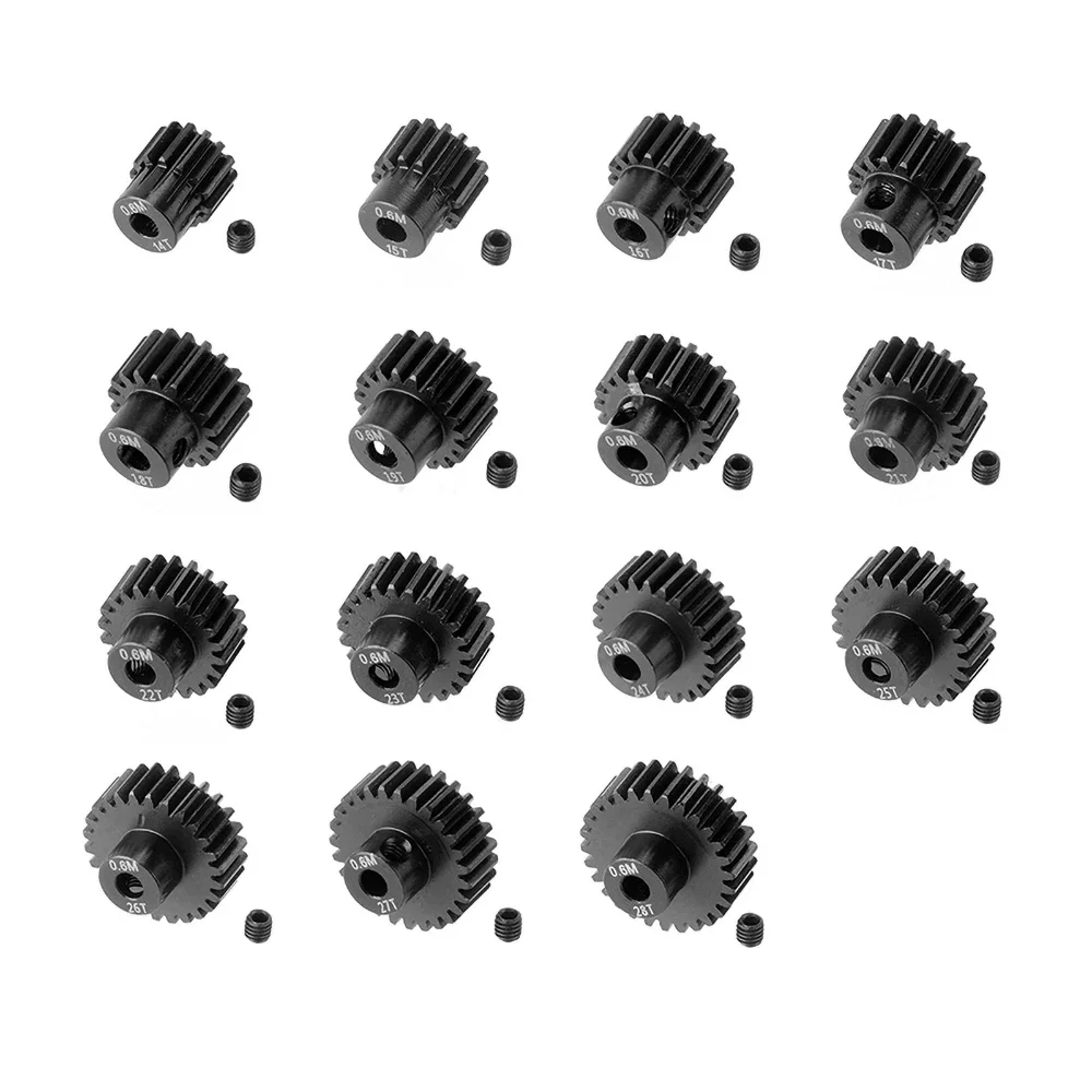 Gros plan sur pignon moteur RC 28 dents, surface dentée en métal robuste