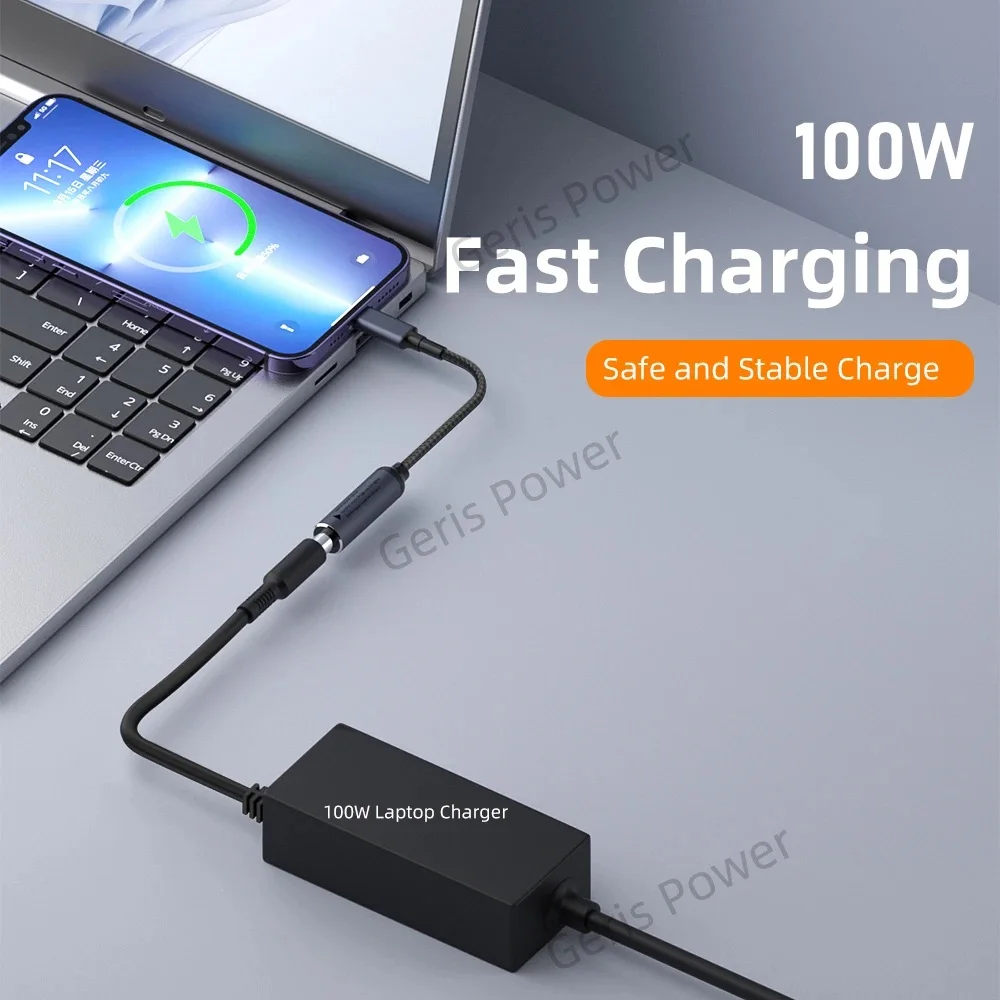 100W USB C PD 고속 충전 케이블 DC 4.5x3.0 7.4x5.0 5.5x2.5mm-Lenovo Dell Hp Asus 노트북 케이블 용 유형 C 전원 어댑터 코드