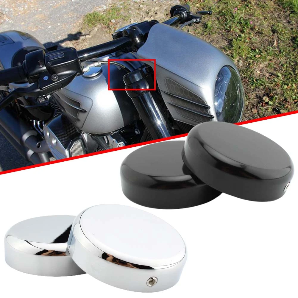 White Black Upper Fork Stem Nut Cap Cover For DDavidson Street Bob
