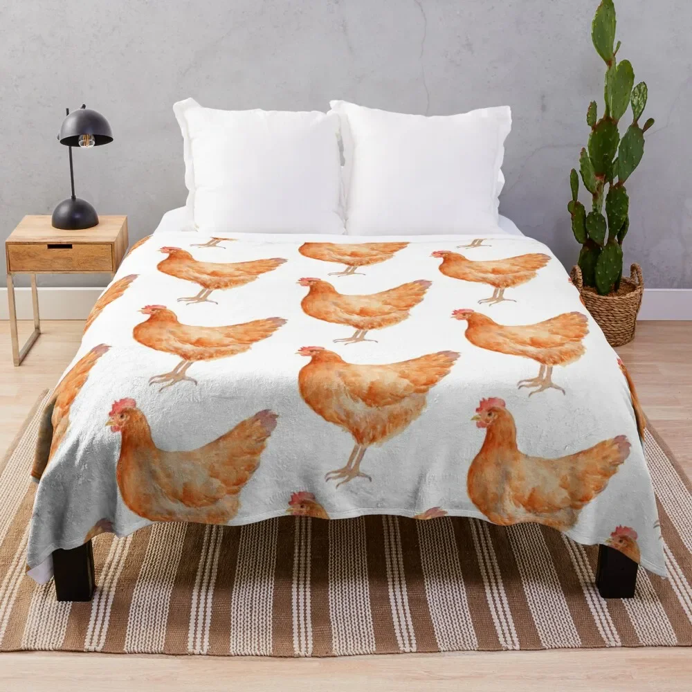 

Watercolor Chicken Hen Throw Blanket warm winter Blankets For Baby Quilt Blankets For Sofas Blankets