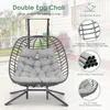 Hammocks, 2 Person Hanging Egg Chair with Stand for Outdoor, Hand Made Rattan Wicker Double, Hammocks 4