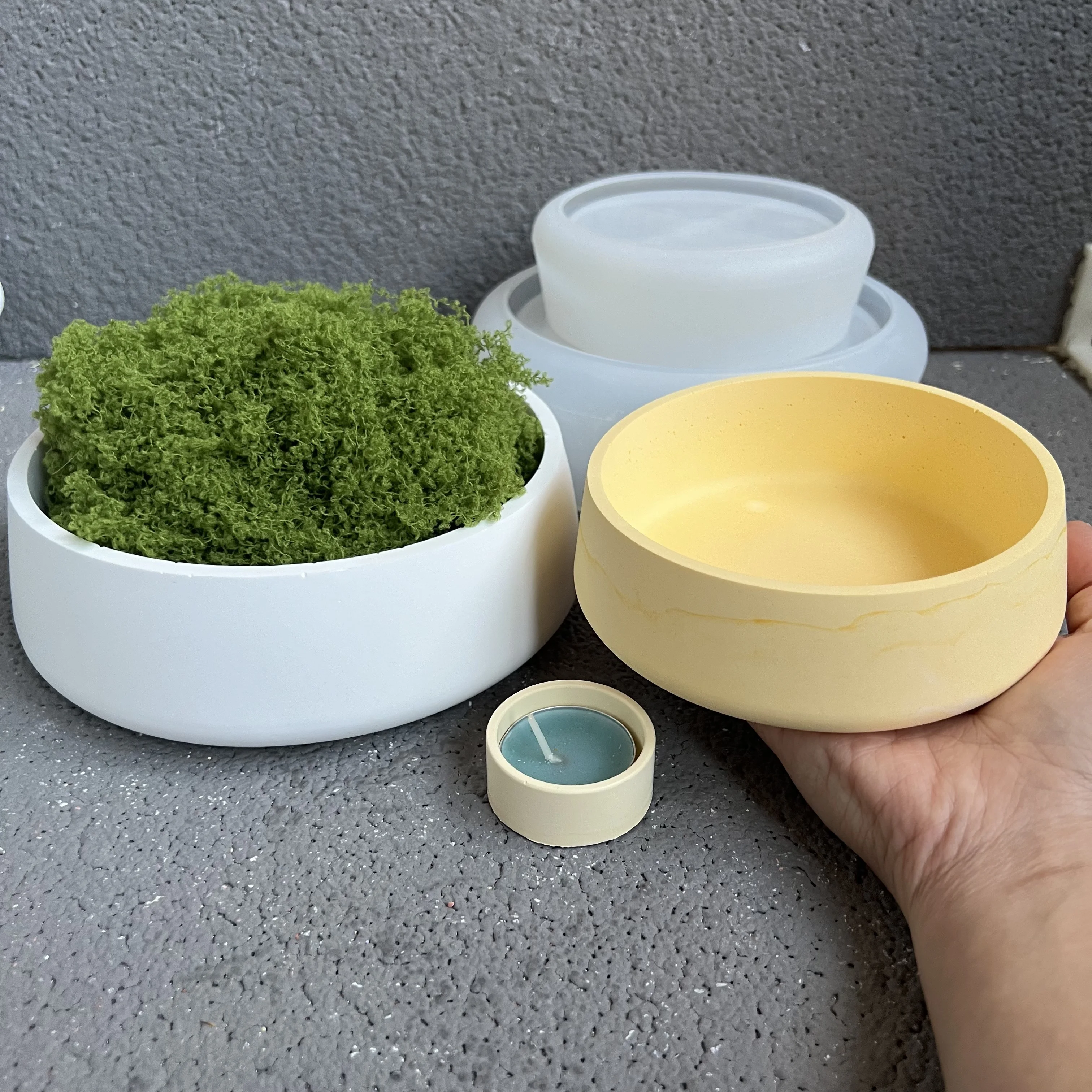 Cement Silicone Mold Truck Candle Holders Planet Shape Succulent Pot Flower Pot Concrete Casting Mold Round Bowl Candle Cup candle making supplies silicone mold punch tool