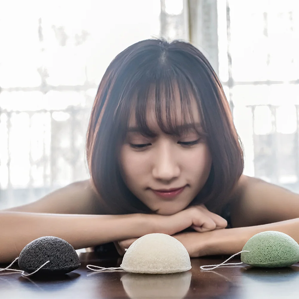 딥 클렌징 메이크업 리무버, 천연 페이셜 클리닝 스폰지, 부드럽고 효과적인 곤약, 내추럴 메이크업 리무버 스폰지, 2 개