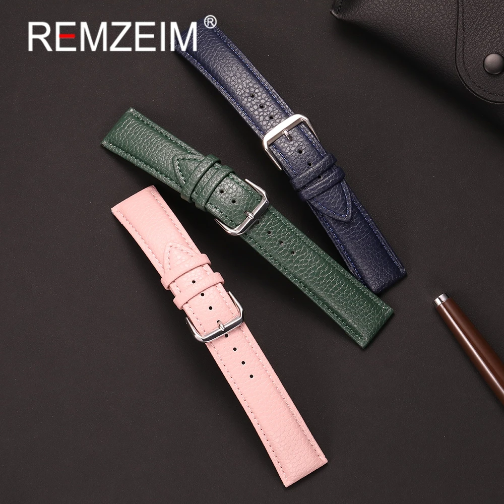 Elegant Lichee Pattern PU Leather Wristwatch Strap - Unisex Replacement Watchband Accessory