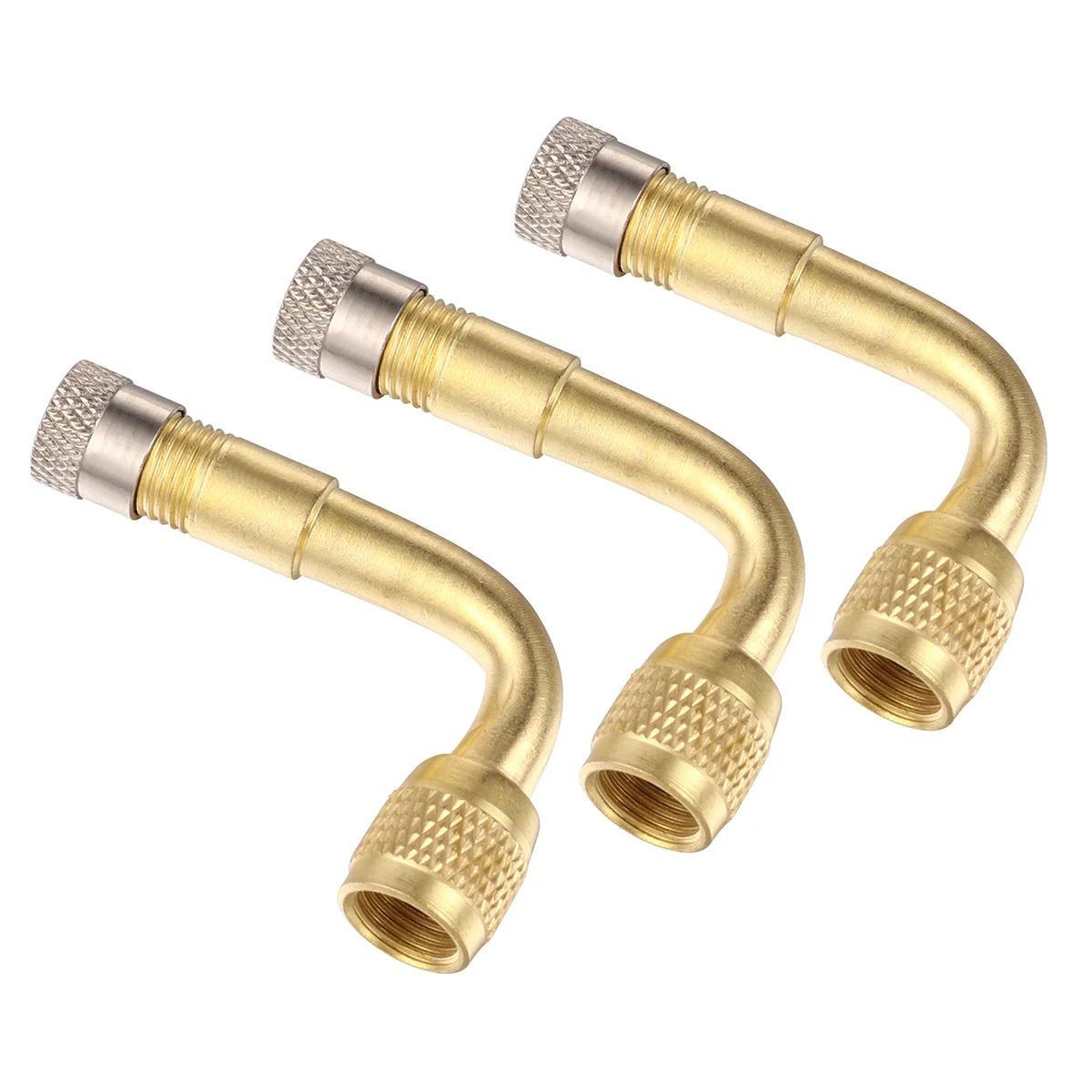 

3PCS Tire Stem Extension Adapters 90 Degree Curved Tyre Inflating Mouth Converter for Car Truck Motorcycle Trailer RV Trailer