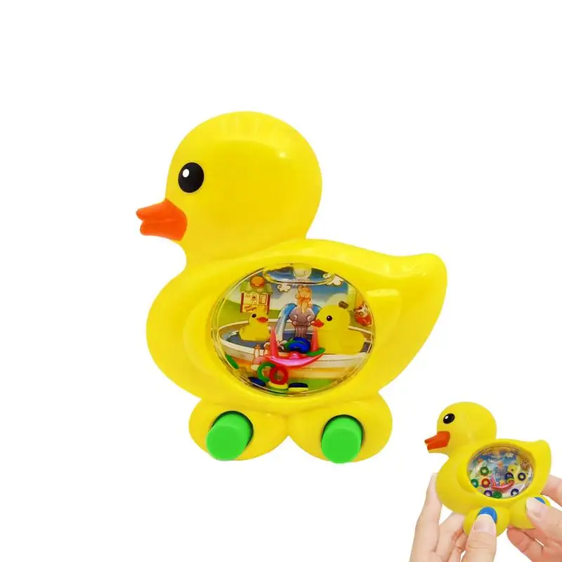 

Water Ring Mini Toys Portable Water Handheld Game Little Yellow Duck Shape Ring Throwing Game Handheld Water Games