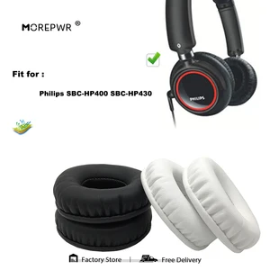 Morepwr New Upgrade Replacement Ear Pads for Philips SBC-HP400 SBC-HP430 Headset Parts Leather Cushion Velvet Earmuff Sleeve