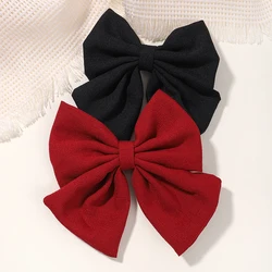 1Pcs Solid Color Cotton Hair Bows With Clip For Children Girls Handmade Hairpins Barrettes Headwear Kids Hair Accessories Gifts