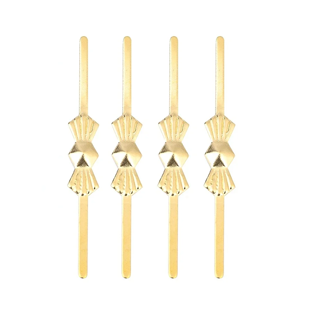 Metal Buckles Connectors Crystal Beads 100PCS Metal Bow Tie Clips Buckles Pins Fastening Crystal Bead Connector Chandelier Parts Ceiling Light Lamp Accessories 33/45mm