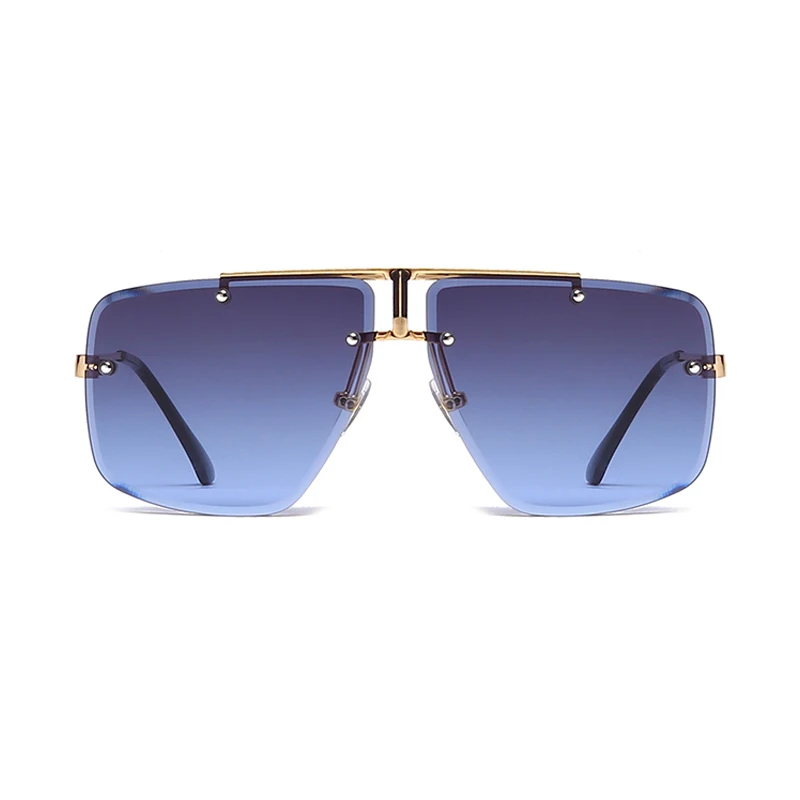 Occhiali da sole senza montatura da uomo di design di marca Occhiali da sole quadrati da uomo vintage Occhiali da sole UV400 Shades Eyewear gafas de sol hombre_voghion.com