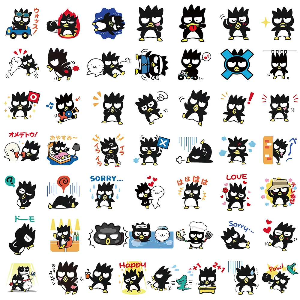 10/30/50/100pcs Kawaii Sanrio Cartoon Stickers BADTZ-MARU Anime