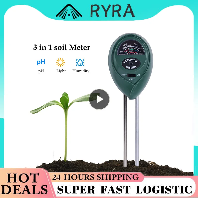 

1/2PCS 3 In1 Soil Water Moisture PH Meter Acidity Humidity Sunlight Light PH Test Garden Plants Flowers Moist Tester Testing