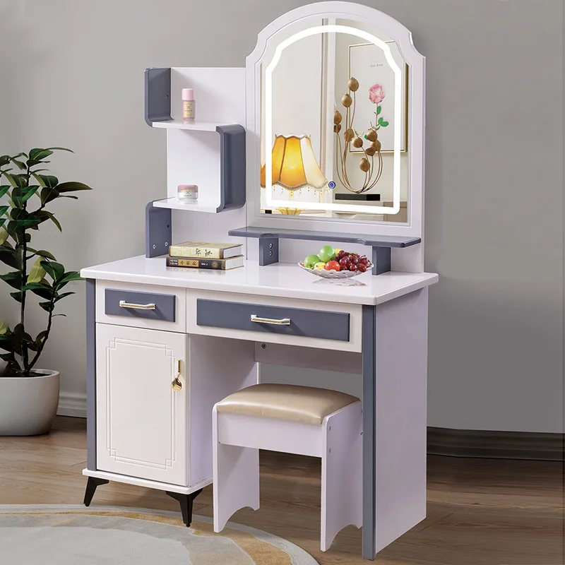 

European style dressing table, storage cabinet, integrated desk, makeup table, female master bedroom, modern, simple and luxurio