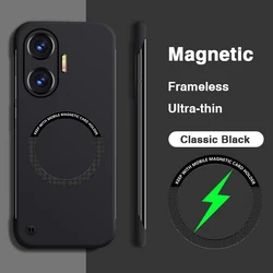 Sleek Frameless Phone Case with Lens Protection and Magnetic Wireless Charging for Redmi Turbo 4 (Classic Black)