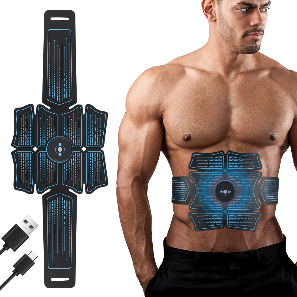 

EMS Muscle Stimulator Abs Abdominal Trainer Toning Belt USB Recharge Body Belly Weight Loss Home Gym Fitness Equiment Unisex