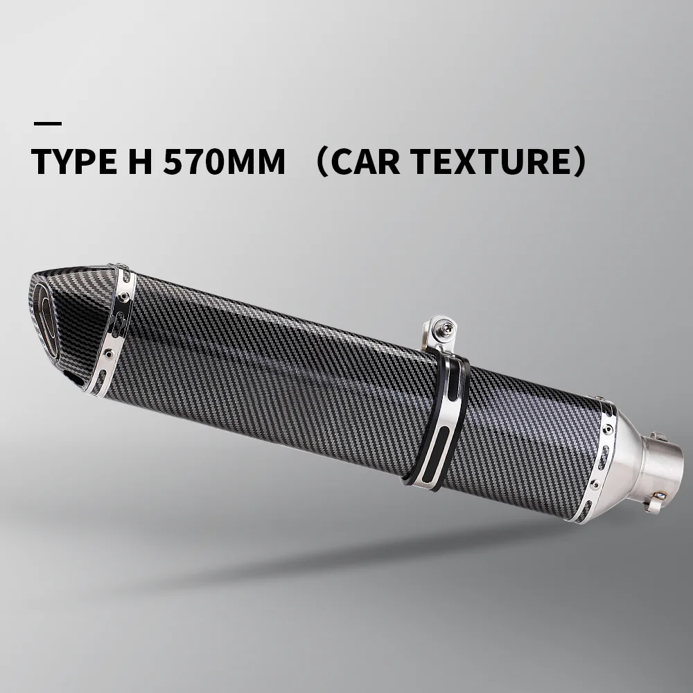 thumbnail image 1 of Tubo de escape universal de acero inoxidable para motocicleta de 51 mm y 570 mm para ninja400 R3 Z900 S1000RR MT-07 pcx160 duke390 R1, 1 of 5