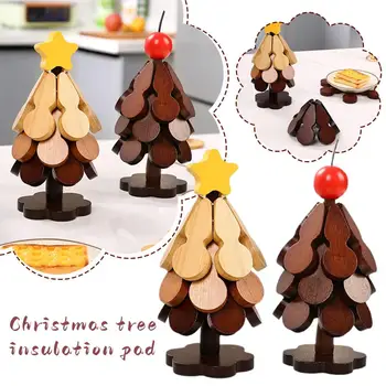 Non-slip Placemats Household Anti Scald Holder Dining Table ﻿Multi-functional Foldable Christmas Tree Coasters Heat Resistant 1
