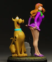  1/24 75mm 1/18 100mm Resin Model Kits Dog with Pretty Girl Unpainted No Color RW-152 