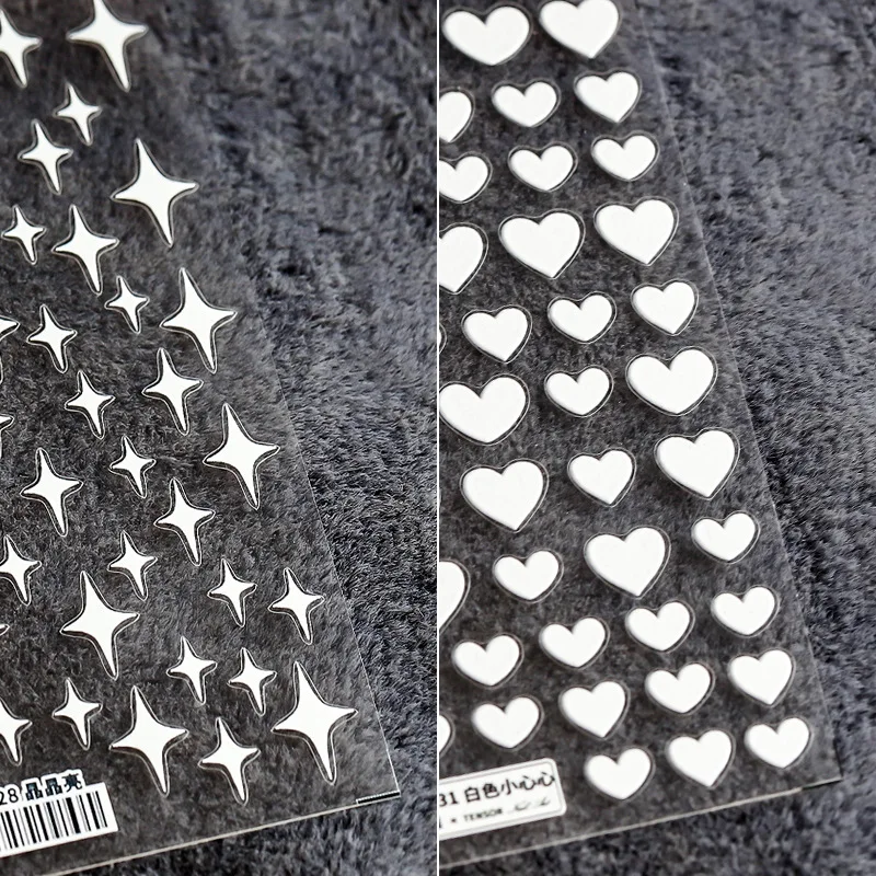 

[Meow.Sensei] Japanese Relief Nail Sticker Pro Frosted Thin Transparent Three-Dimensional Thin Tough Sticker than Heart Ts427