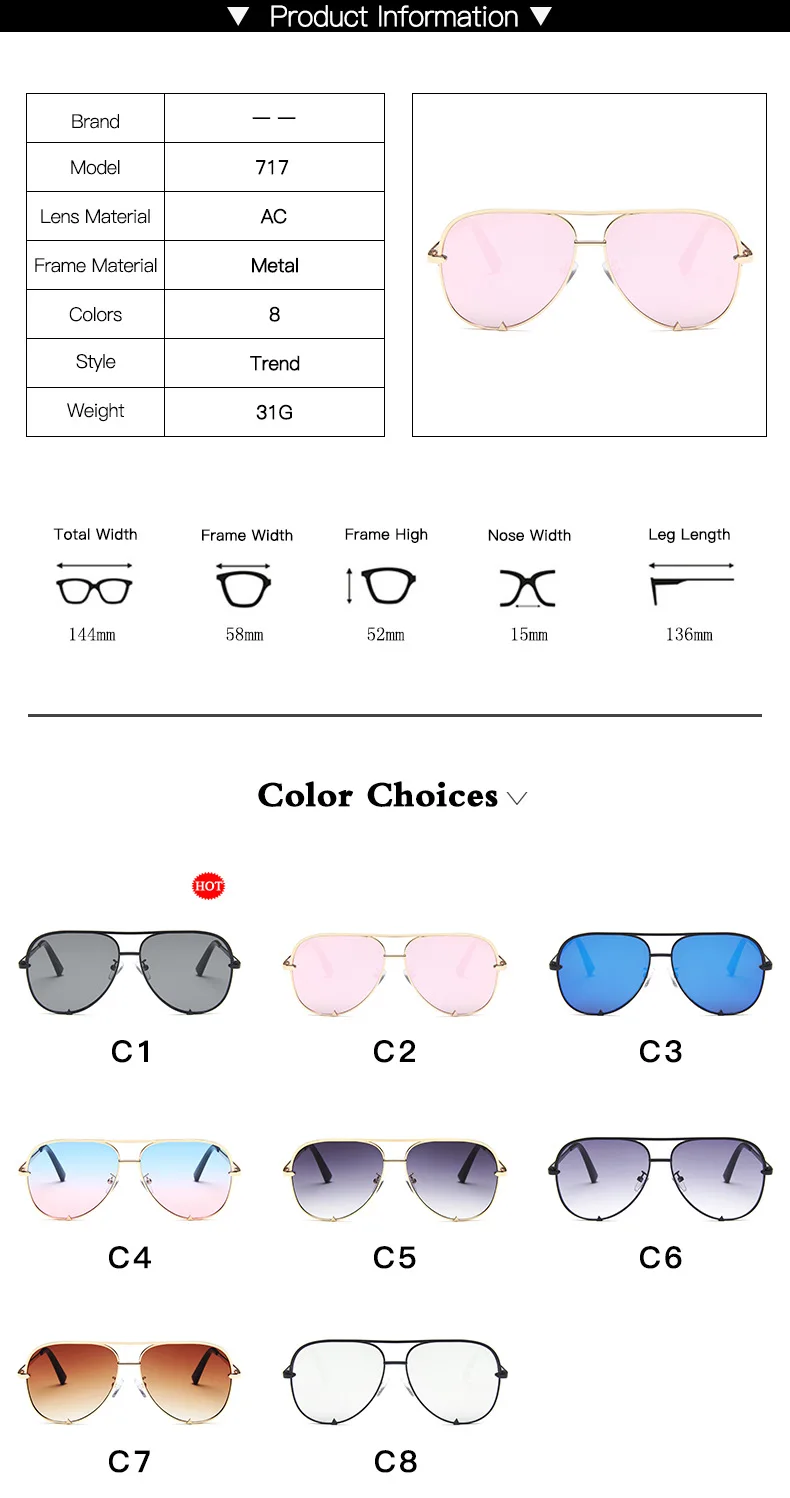 Europäische und amerikanische retro-stil doppel strahl kröte spiegel männer und frauen metall sonnenbrille – Detail 5