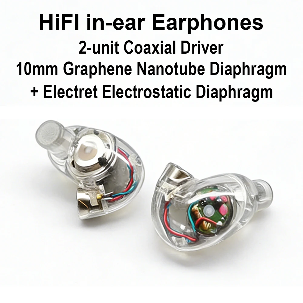 IEM 이어폰 인이어 모니터 이어버드 HiFi 헤드폰 10mm 다이나믹 드라이버 유선 헤드폰 모바일 노트북 게임 헤드셋 NC 오디오