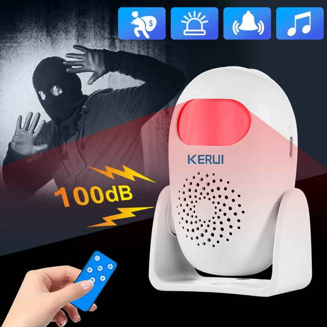KERUI PIR Motion Detector with Alarm and Sound 100dB, Motion Sensor LED, Infrared Welcome Alarm Detector, Wireless Burglar Alarm 6