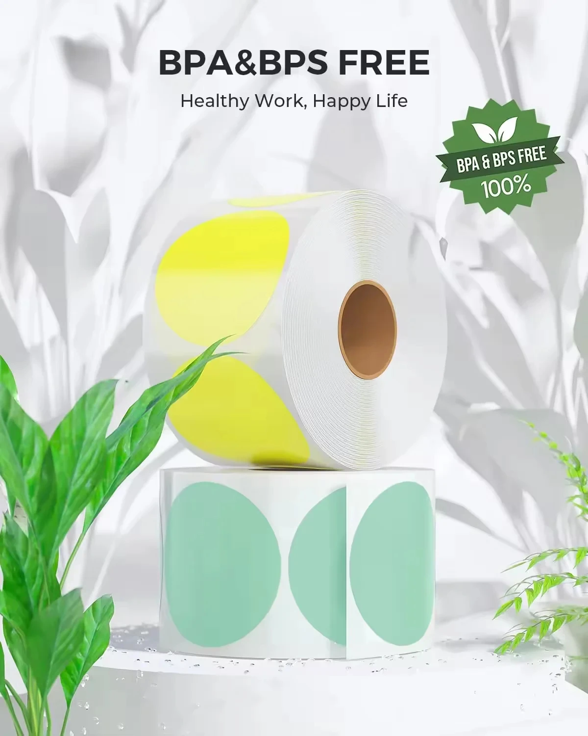 2인치 열전사 라벨 용지 원형, 가정 및 사무실용으로 이상적이며, 소규모 사업체의 의류 우편 발송에 적합합니다.