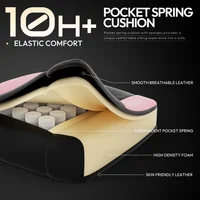 Gaming Chair with Pocket Spring Cushion for Adults, Ergonomic Computer Chair with Footrest and Massage Lumbar Support for Office 2