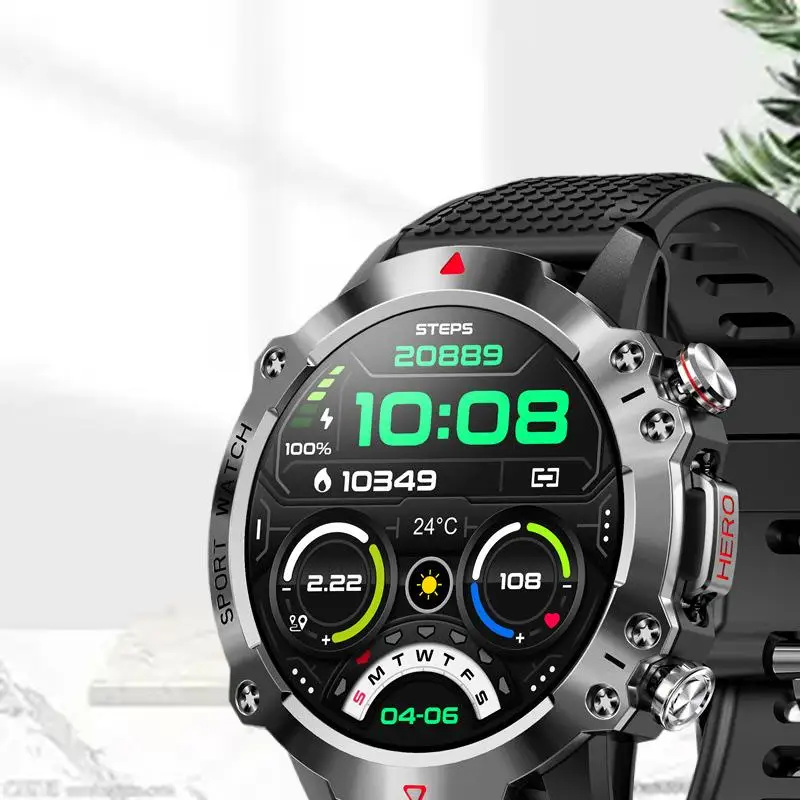 

New KR10 Three proof Communication Smart Watch Outdoor Step Weather Heart Rate Blood Pressure K56PRO Smart Watch