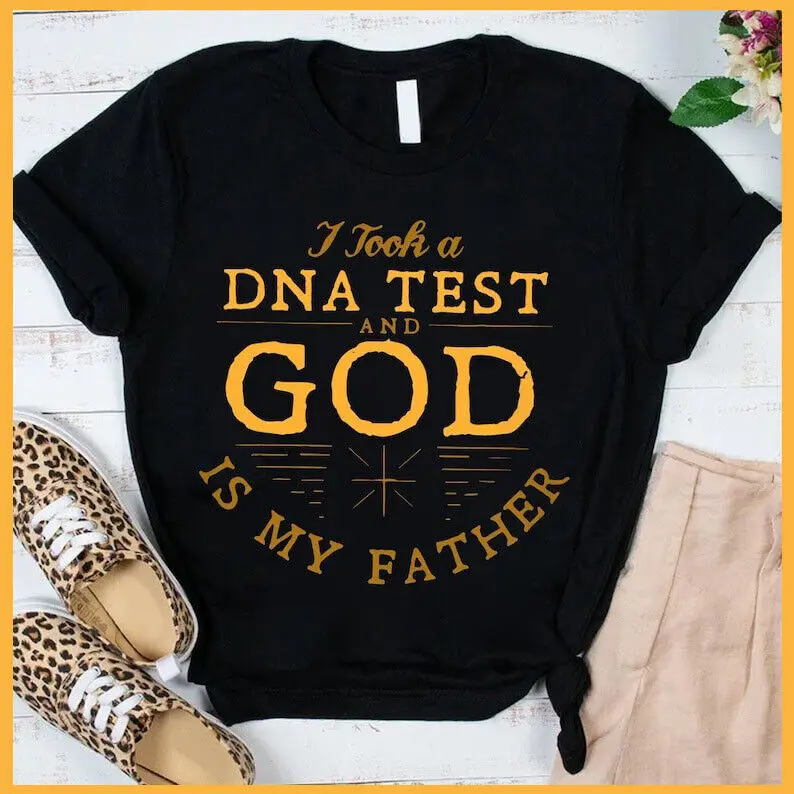 Ho Fatto Un Test Del Dna E God Is My Father Shirt, Christian Shirt, God Lover Shirt, Maniche Lunghe