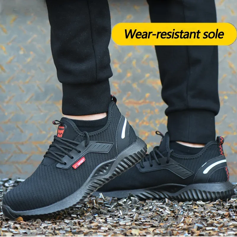 Work Safety Shoes Steel Toe Puncture Proof Construction Lightweight Breathable Sneakers Boots