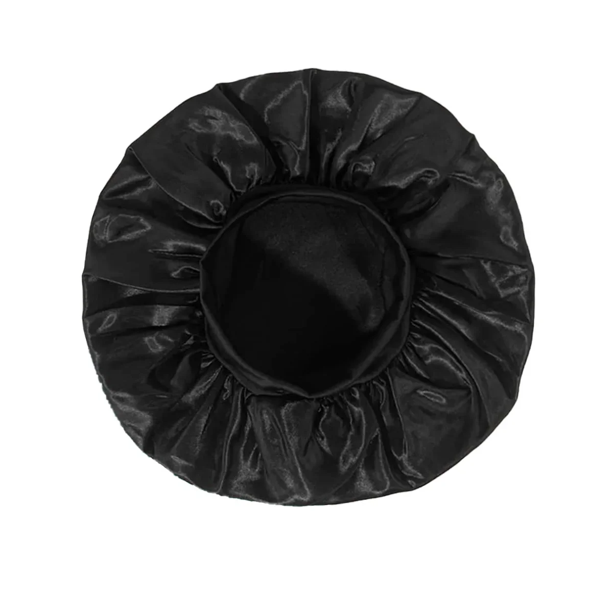 Women Satin Bonnet Hair Bonnet for Sleeping Hair Care Silk Bonnets Solid Wide-brimmed Sleeping Hat with Elastic Soft Band 2