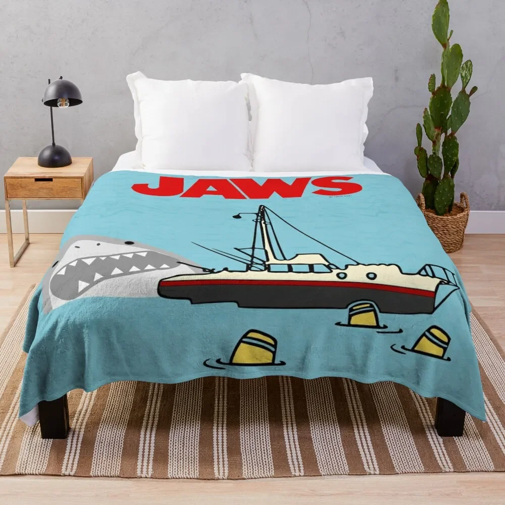 Jaws Movie Fan Art , Shark Accanto Alla Barca, Necessita Di Una Coperta Da Barca Più Grande Coperte Di Design Di Lusso Per Coperte Di Divani