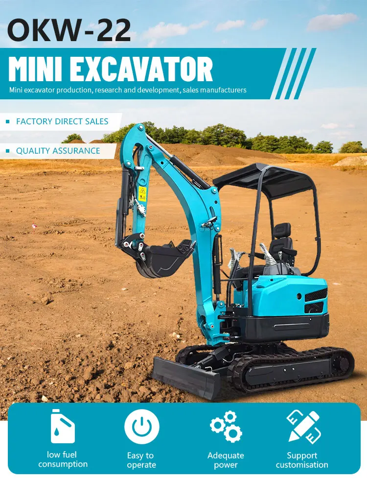 Minibagger 2,2 Tonnen optionaler Motor Ce Epa Haushalt Minibackmaschine Bagger zu verkaufen reduziert – Detail 2