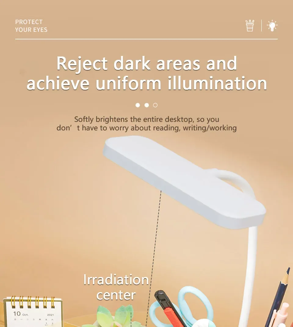 Description Picture 5 of itemLED Desk Lamps Rechargeable Table Lamp Touch Dimmable Eye Protection Light with Pen Holder Night Light Student Reading Light