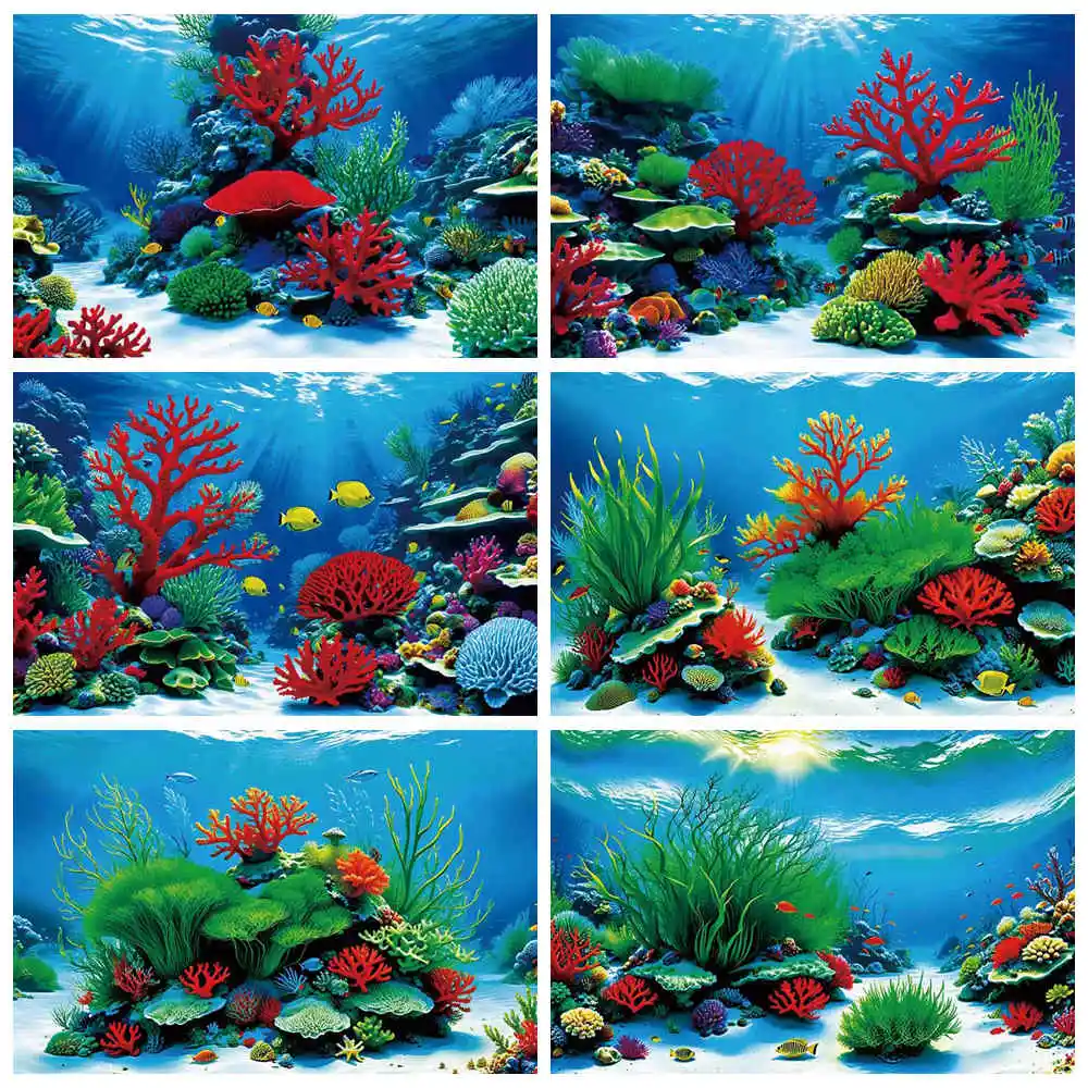 Underwater Product Photography Props Aquarium Background for Subject Shooting Undersea Seabed Birthday Party Decorations