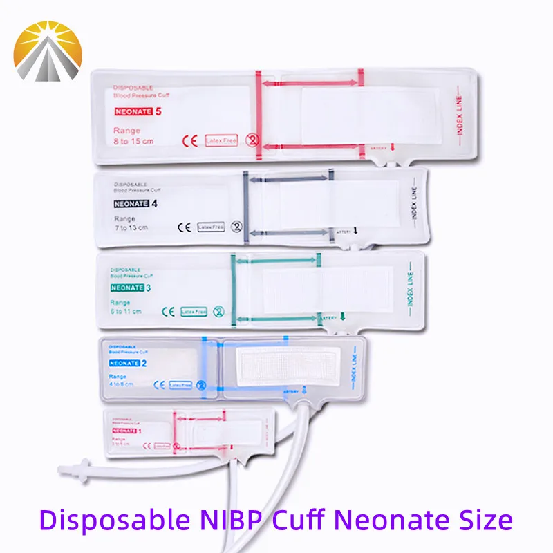 Disposable NIBP Cuff Blood Pressure Cuffs For Neonatal Sizes Neo 1 to 5 Professional Neonate Patient Monitoring