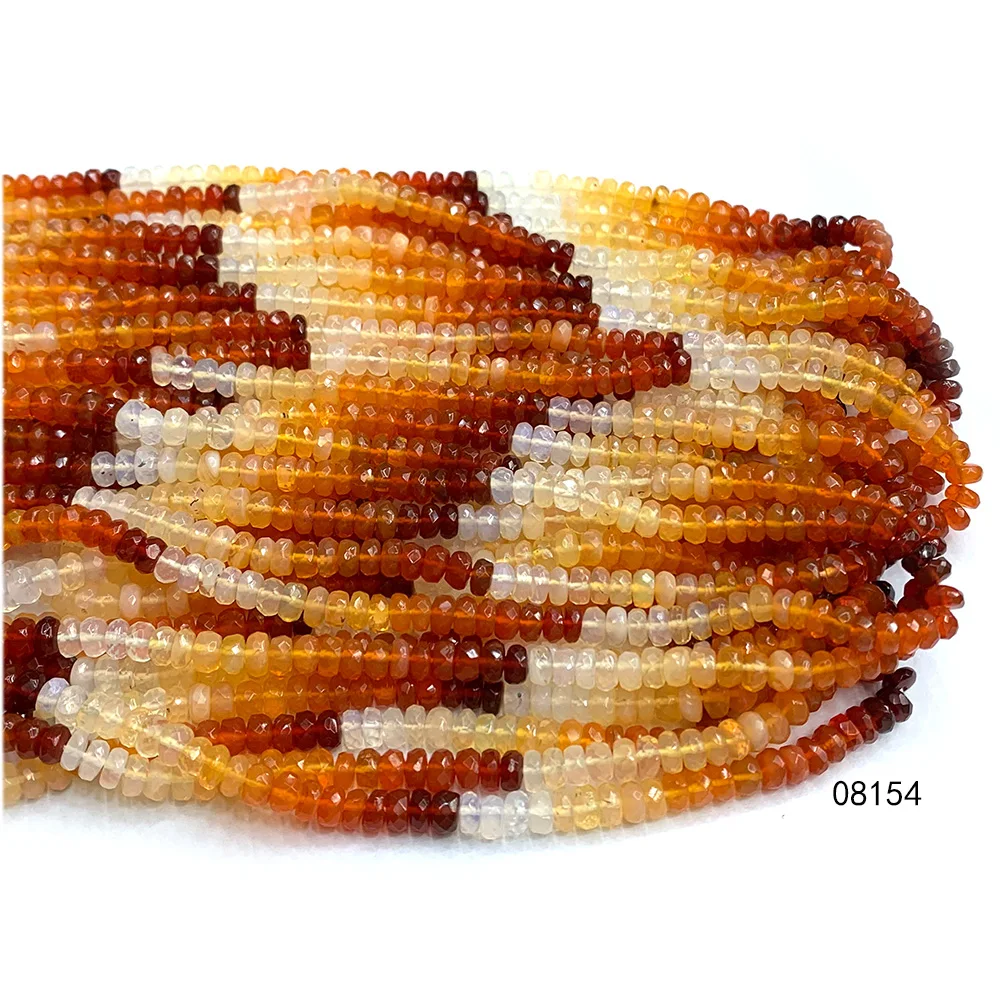 Veemake Weiß Gelb Feuer Opal Rondelle Perlen Schmuck Design, Der Natürliche Edelsteine Kristall DIY Halskette Armbänder Ohrringe – Detail 3
